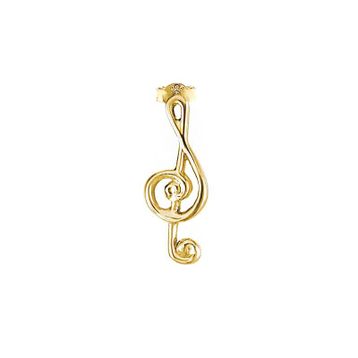 Engin Gold 14k Altın Tek Sol Anahtarı Melodi Küpe