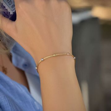 Engin Kuyumculuk 14 Ayar Altın Tek Sıra Dorika Bileklik