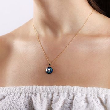 Engin Kuyumculuk 14 Ayar Nazarlık Altın Mine Kolye