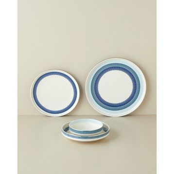 English Home 24 Parça 6 Kişilik Mavi Marivella New Bone China Yemek Takımı
