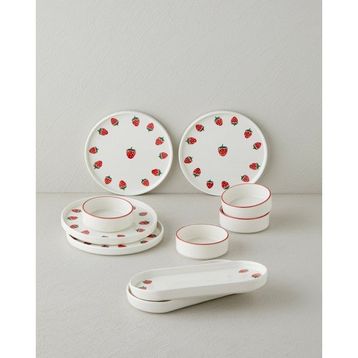 English Home Berry 10 Parça 4 Kişilik Seramik Kahvaltı Takımı - Pembe