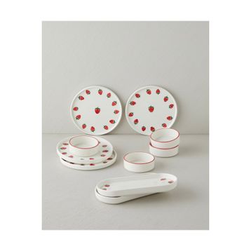 English Home Berry 10 Parça 4 Kişilik Seramik Kahvaltı Takımı - Pembe