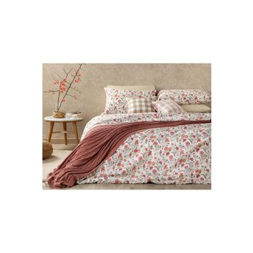 English Home Blissful Garden 200x220 cm Pembe Pamuklu Çift Kişilik Nevresim Seti