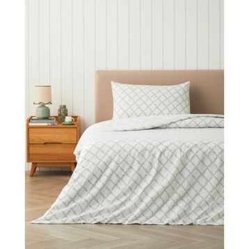 English Home Bloom Grid Yeşil Tek Kişilik Nevresim Takımı