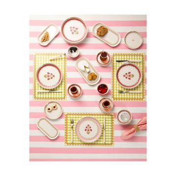 English Home Cloves 32 Parça 6 Kişilik Seramik Kahvaltı Takımı - Pembe