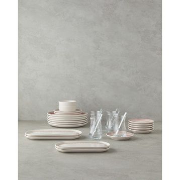 English Home Cloves 32 Parça 6 Kişilik Seramik Kahvaltı Takımı - Pembe