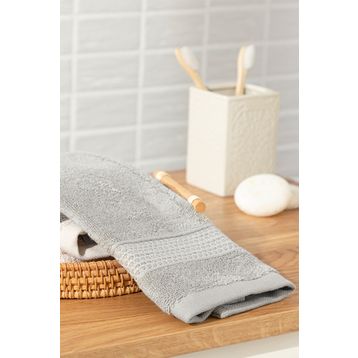 English Home Deluxe Pamuklu Low Twist 30x50 cm Gri El Havlusu