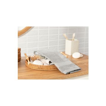 English Home Deluxe Pamuklu Low Twist 30x50 cm Gri El Havlusu
