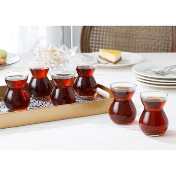 English Home Etnik Cam 140 ml 6'lı Şeffaf Çay Bardağı