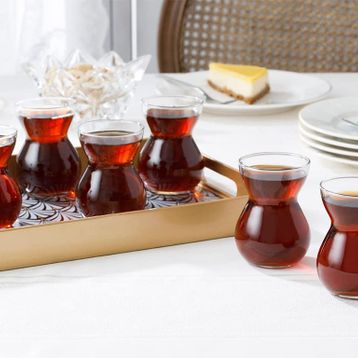 English Home Etnik Cam 140 ml 6'lı Şeffaf Çay Bardağı