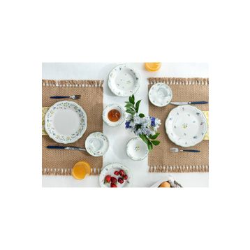 English Home Fiorellino Porselen 8 Parça 2 Kişilik Yeşil Sarı Pembe Mavi Kahvaltı Takımı