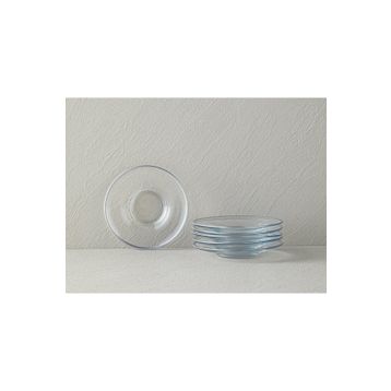 English Home Fitted 12 cm Silver Cam 6'lı Çay Tabağı