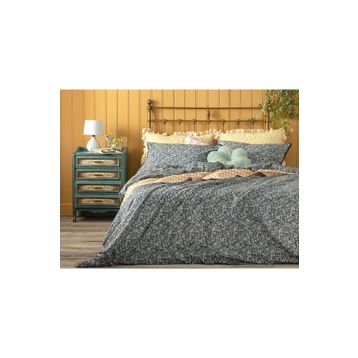 English Home Fleur De Nuit Pamuklu 200x220 cm Lacivert Çift Kişilik Nevresim Seti