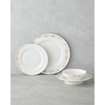 English Home Floral Symphony Bone 24 Parça 6 Kişilik Renkli Porselen Yemek Takımı