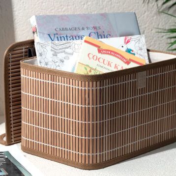 English Home Hardwood Bambu Kahverengi 28x20x18 cm Saklama Kutusu