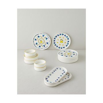 English Home Limonchello 14 Parça 6 Kişilik Seramik Kahvaltı Takımı - Sarı - Mavi