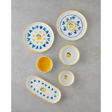 English Home Limonchello 14 Parça 6 Kişilik Seramik Kahvaltı Takımı - Sarı - Mavi