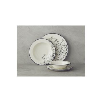 English Home Mystic Porselen 24 Parça 6 Kişilik Siyah Yemek Takımı
