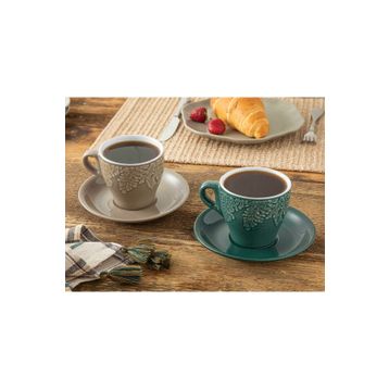 English Home Rila Stoneware Bej Yeşil 2'li Çay Fincanı Takımı