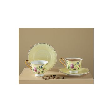 English Home Vanilla New Açık Sarı 2'li 90 ML Kahve Fincan Takımı