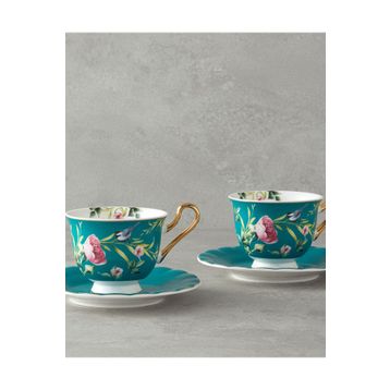 English Home Vanilla New Bone China Turkuaz 2 Kişilik Kahve Fincan Takımı