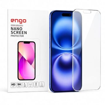 Engo Apple iPhone 16 Nano Şeffaf Esnek 9H Ekran Koruyucu