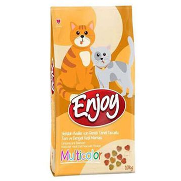 Enjoy Multi Color Tavuk Etli Renkli Yetişkin 10 kg Kedi Maması