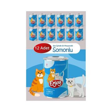 Enjoy Somonlu 12x400 gr Kedi Konservesi