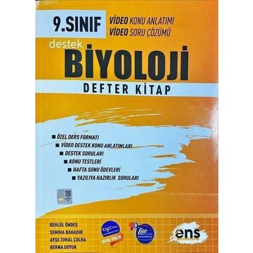 Ens Yayıncılık 9. Sınıf Biyoloji Destek Defterim