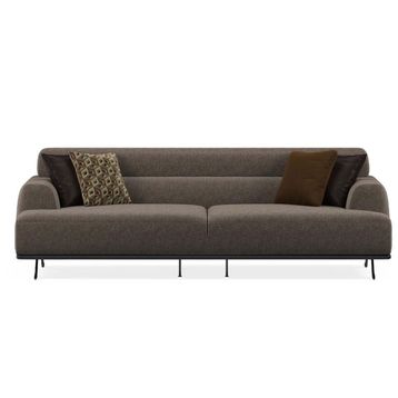 Enza Home 12404 Valdera Keten Dokulu Vizon 3'lü Koltuk