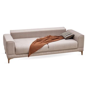 Enza Home 14001 Pavia Kadife Dokulu Kemik 3'lü Yataklı Koltuk