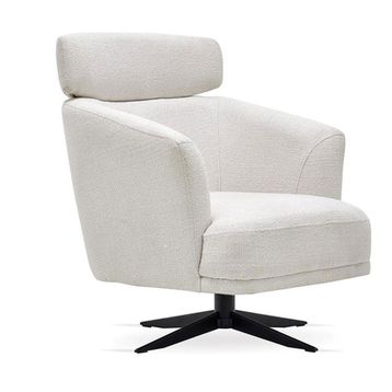 Enza Home 15602 Swan Döner Başlıklı Buklet Kumaş Beyaz Berjer