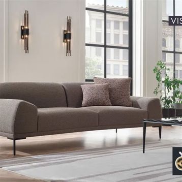 Enza Home 15604 Swan Buklet Kumaş Vizon 2.5'lu Koltuk