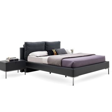 Enza Home 22802 Gri Suni Deri Kumaş 180x200 cm Legato Başlıklı Baza