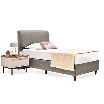 Enza Home 23501 Kahve Yeşil Keten Dokulu Kumaş 100x200 cm Loreto Genç Başlıklı Baza