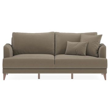 Enza Home Fiore 11702 Sütlü Kahve Tay Tüyü Yataklı Üçlü Koltuk