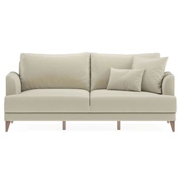 Enza Home Fiore 11703 Krem Tay Tüyü Yataklı Üçlü Koltuk