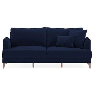 Enza Home Fiore 11710 Lacivert Tay Tüyü Yataklı Üçlü Koltuk