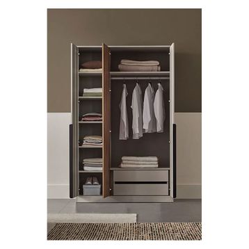 Enza Home Loreto 3 Kapaklı Kırık Beyaz Ceviz Gardrop