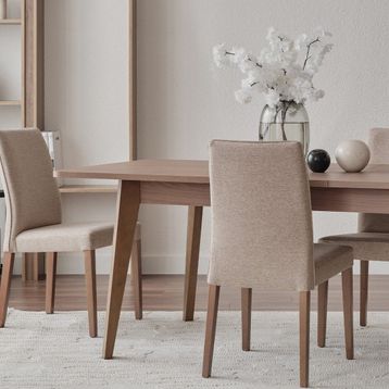 Enza Home Paloma Dokuma Kumaş Köşeli Tasarım Kum Sandalye