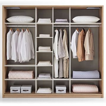 Enza Home Perge Sürgü Kapaklı Meşe Gardırop