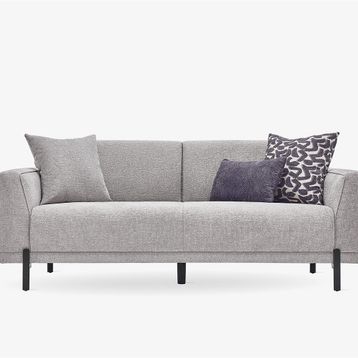 Enza Home Terra 2,5'lu Keten Dokulu, 16008 Orta Gri Koltuk