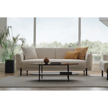 Enza Home Terra 3'lü Keten Dokulu, 16007 Beyaz Koltuk