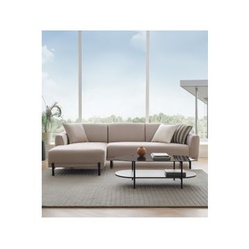 Enza Home Terra Yataklı Sol Kadife Dokulu 14001 Kemik Köşe Takımı