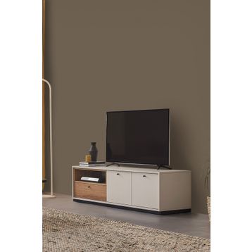 Enza Home YTSGRPIST-1425448 Loreto Bazalı Kırık Beyaz Tv Sehpası