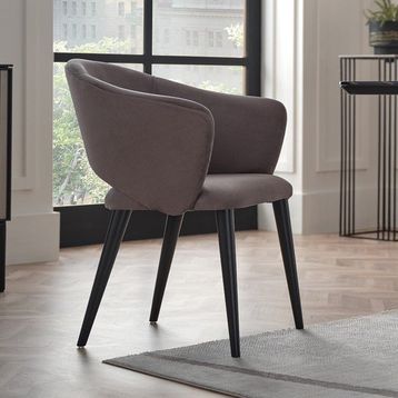 Enza Home YTSGRPIST-1518358 Riga Kolçaklı Gri Yemek Odası Sandalyesi