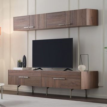 Enza Home YTSGRPIST-1597947 Pavia Ayaklı Ceviz Tv Sehpası