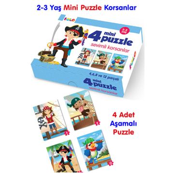 Eolo 2-3 Yaş Sevimli Korsanlar 4 Mini Puzzle