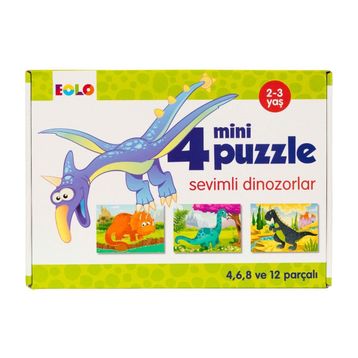 EOLO 4 Mini Sevimli Dinozorlar Puzzle