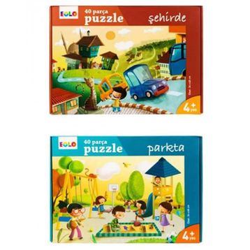 Eolo +4 Yaş Şehirde Ve Parkta 2'li Puzzle Set